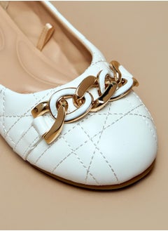 MISSY Girls Chainlink Accented Slip-On Ballerina Shoes  - Image 5