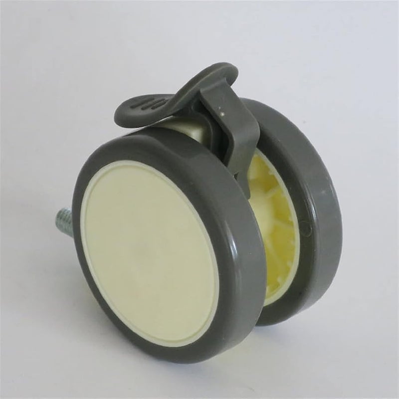 عجلات PU بيضاء M10x20 برغي لعربات الأثاث وعربات الأطفال 2.5 بوصة 1 قطعة - Image 4