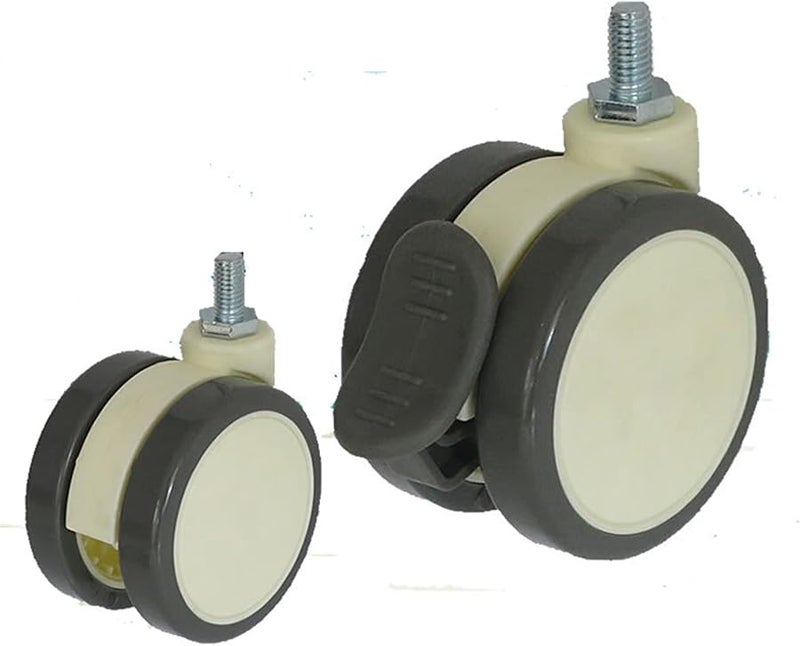 عجلات PU بيضاء M10x20 برغي لعربات الأثاث وعربات الأطفال 2.5 بوصة 1 قطعة - Image 5