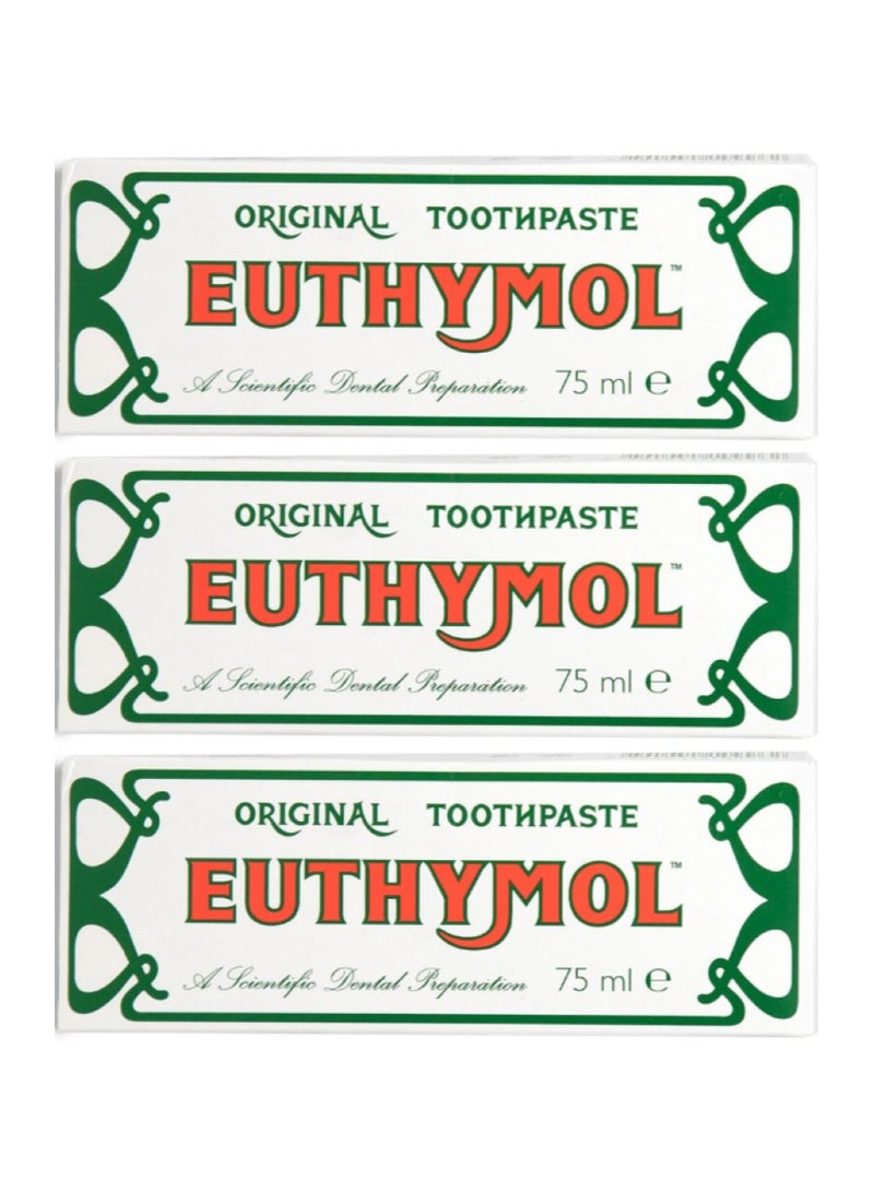 يوثيمول معجون أسنان يوثيمول الأصلي 75 مل 3 قطع