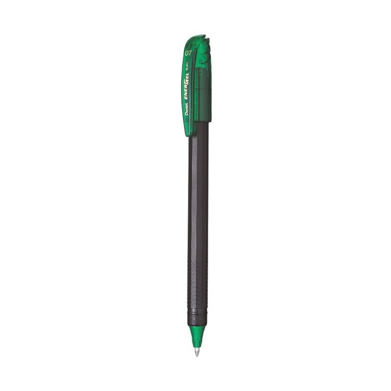 Pentel Energel BL417 Roller Gel Pen | Quick Drying & Smudge-Proof Ink | 0.7mm Smooth Metal Tip | Set Of 5 Pens, Green Ink - Image 3