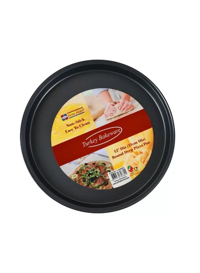 Home Maker Carbon Steel Non-Stick Round Deep Pizza Pan- 31cm Diameter - Image 2