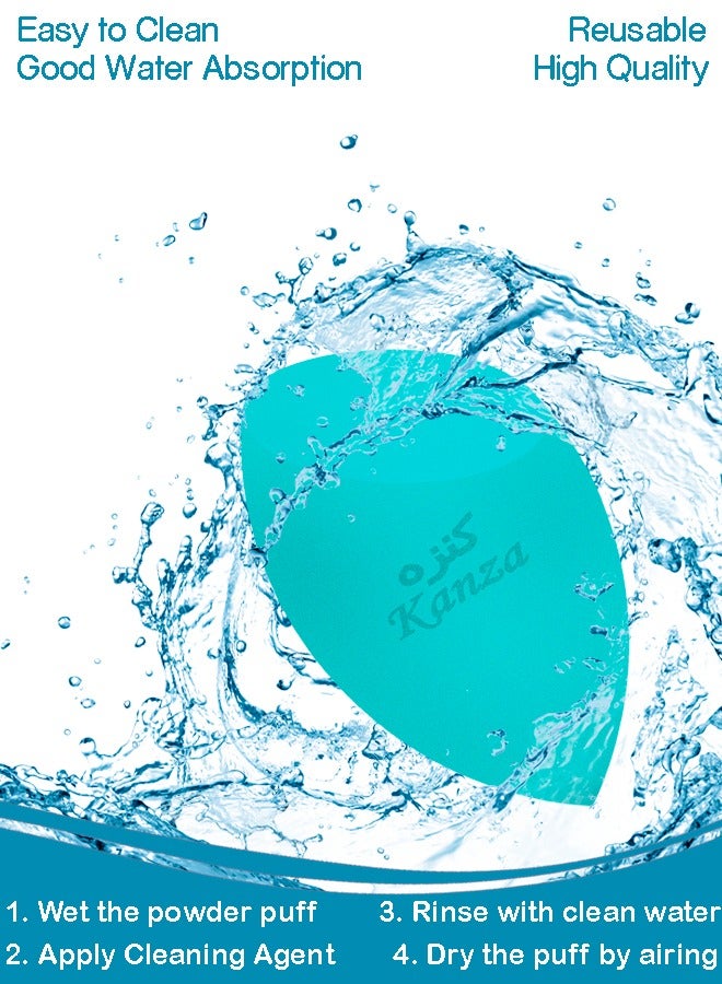 Kanza مجموعة إسفنجات المكياج المكونة من 6 قطع ومجموعة إسفنجات البودرة التجميلية المثلثة لإسفنجة الأساس وإسفنجة المكياج ومزجها للحصول على مظهر خالٍ من العيوب وإسفنجة المزج وأداة وضع المكياج وإسفنجة التجميل ومجموعة إسفنجات التجميل - Image 5