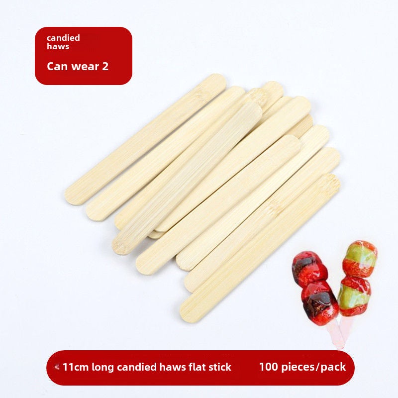 Bamboo Fruit Skewers Cocktail Picks Colorful Creativity Special flat label for candied haws 11cm(100) 