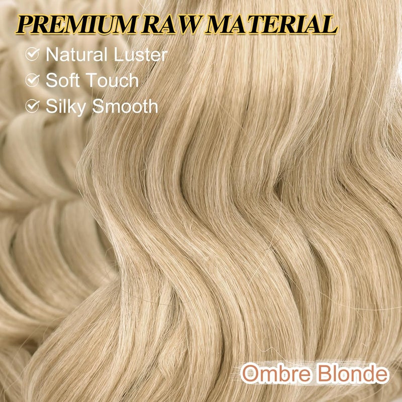 BARSDAR Deep Wave Crochet Braiding Hair, 55 cm 6 Packs Ocean Wave GoGo Curl Crochet Hair for Women Synthetic Boho Braids Long Wavy Curly Braids Hair Extension – Ombre Blonde - Image 4
