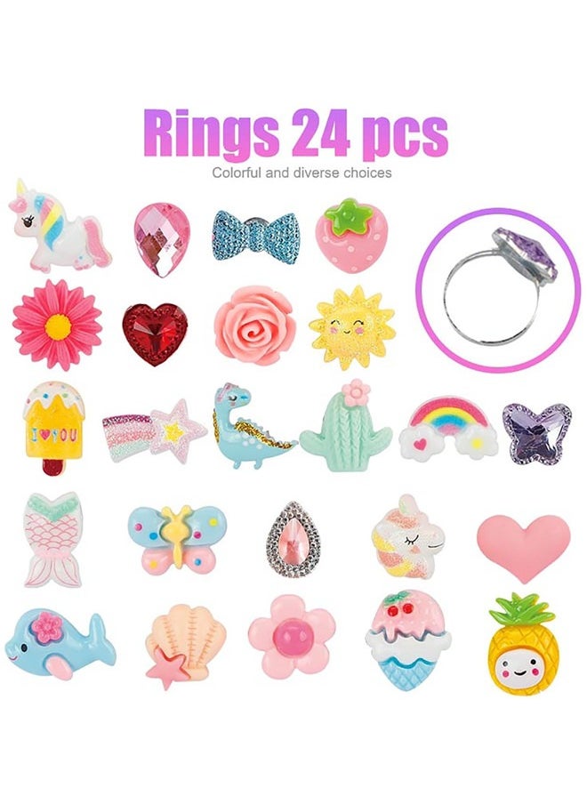 Beauenty Girls Makeup Set With Jewel Rings Box, Kids Real Washable Make Up Kit Toys With Mermaid Cosmetic Bag.  - Image 5