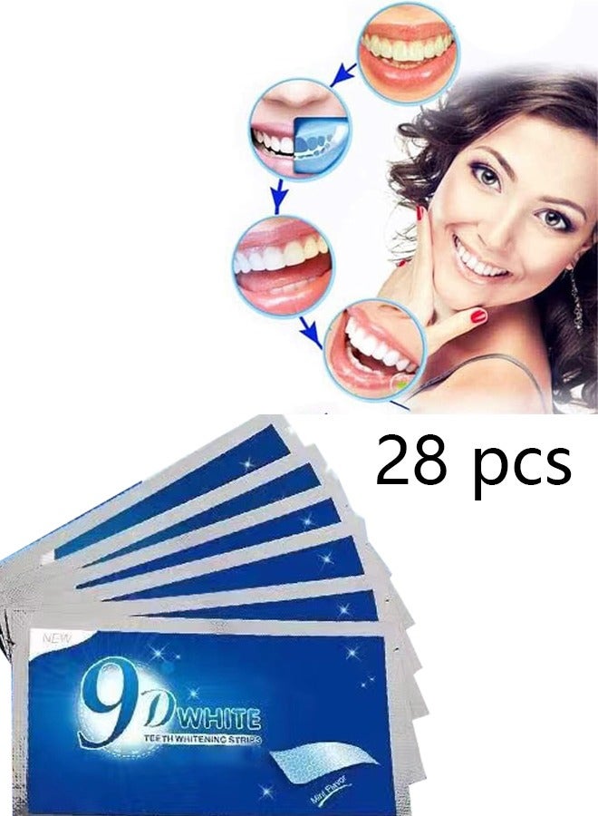 SYOSI Teeth Whitening Strips Flexible Gel Teeth Whitening Kit Smile Whitening Strips for Yellow Teeth Coffee Stains Dark Teeth 14-Pack 28 Tablets  - Image 1