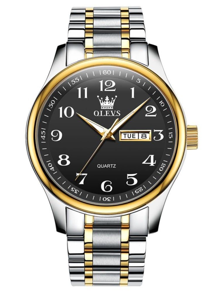 OLEVS Men's Waterproof Stainless Steel Analog Quartz Watch5567 - Image 1