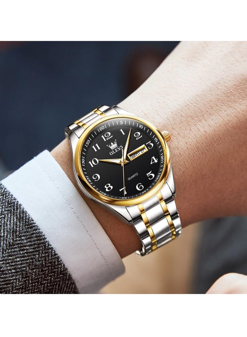 OLEVS Men's Waterproof Stainless Steel Analog Quartz Watch5567 - Image 2