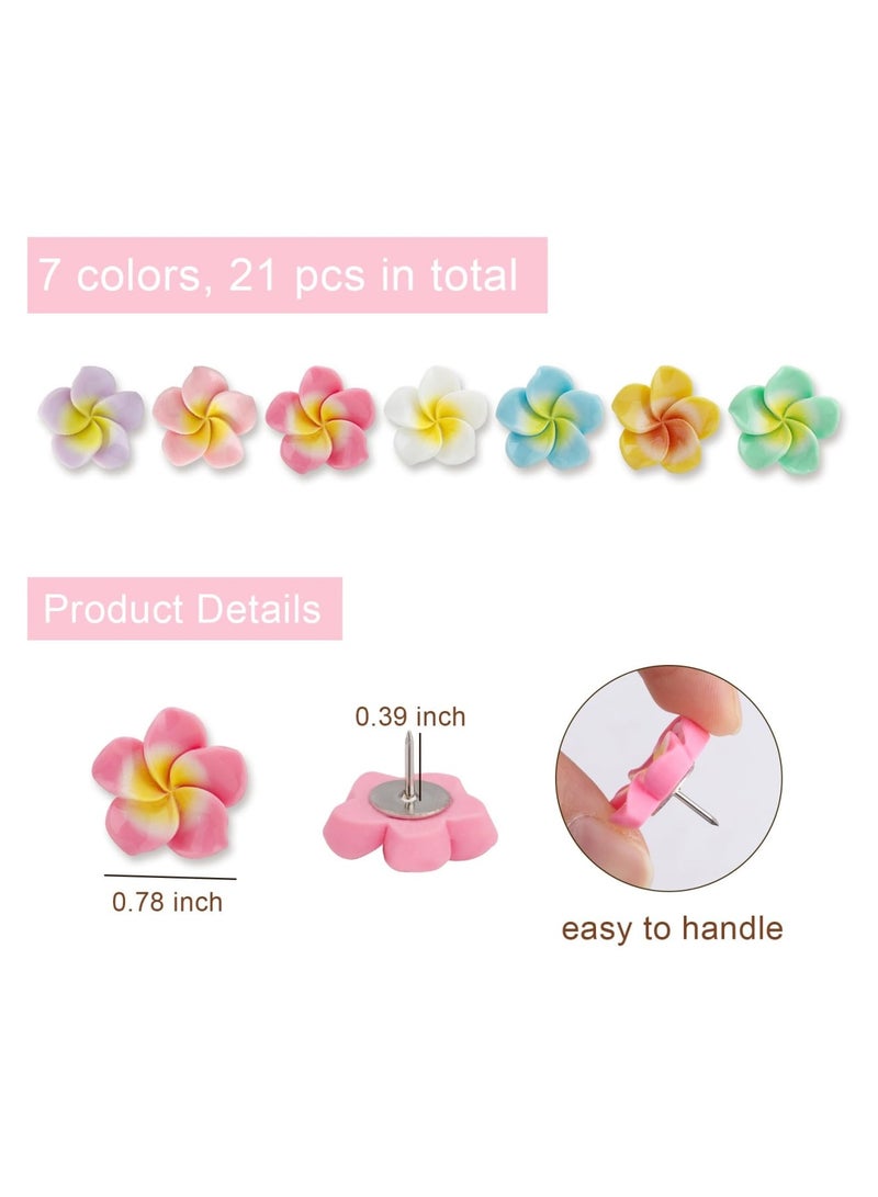Zikra 21Pcs Colorful Flower Push Pins, Tulip Decorative Pushpins Cork Board Thumbtacks, Cute Fun Thumb Tacks for Photo Wall, Feature Wall,Map, Bulletin Board, Whiteboard, Office or Home - Image 3