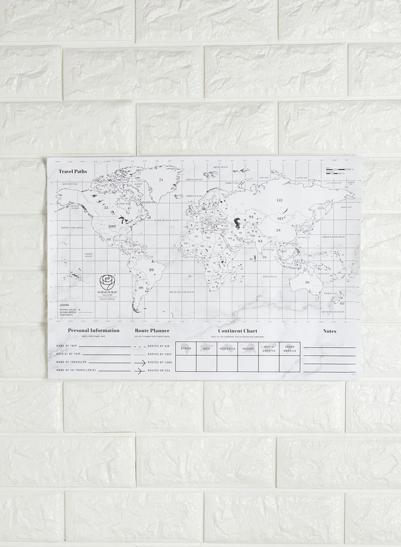 Luckies Mini World Map Scratch Poster