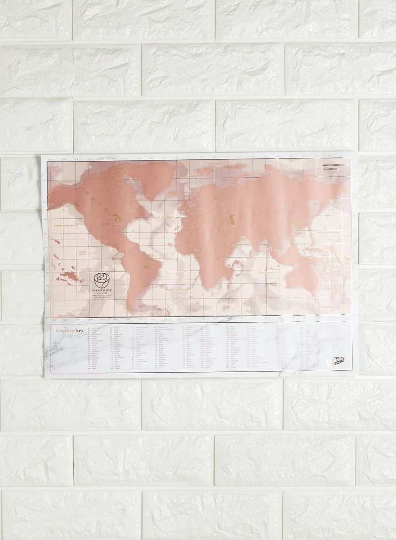 Luckies Mini World Map Scratch Poster