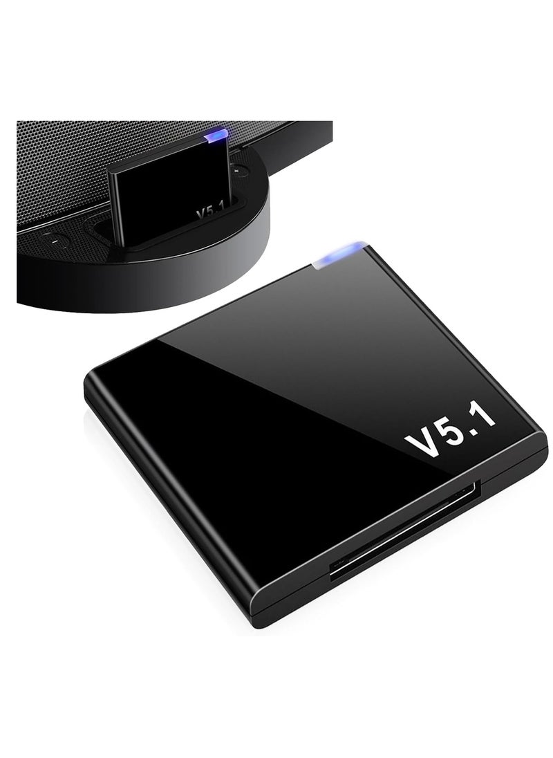 SYOSI - 30 Pin Bluetooth Adapter, 5.1 Bluetooth Receiver Wireless Bluetooth Audio Receiver, Compatible with Apple Dock Ipod Audio Bose SoundDock and Other 30pin iPod iPhone, Music Docking Station - Image 1