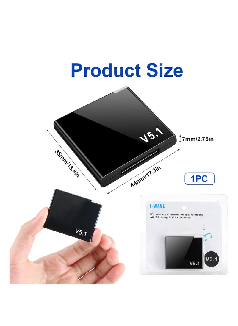 SYOSI - 30 Pin Bluetooth Adapter, 5.1 Bluetooth Receiver Wireless Bluetooth Audio Receiver, Compatible with Apple Dock Ipod Audio Bose SoundDock and Other 30pin iPod iPhone, Music Docking Station - Image 1