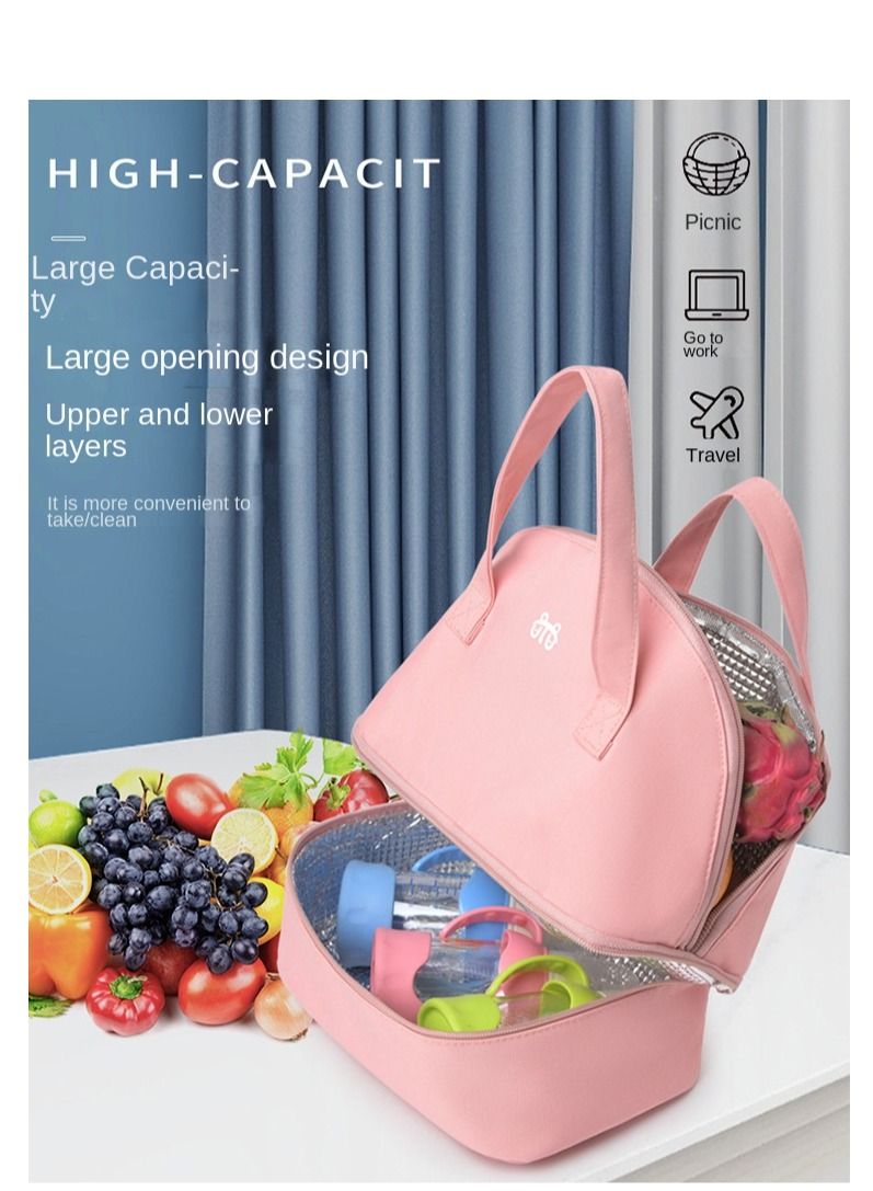 XiuWoo Lunch Bag Bento Bag, Thickened Thermal Insulation Refrigerated Tote Box Carrying for Students Ladies Men Picnic Work Outdoor (Light Green) - Image 4