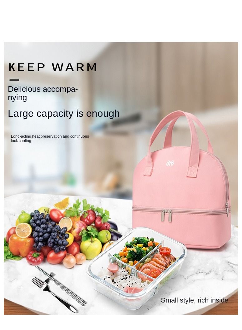 XiuWoo Lunch Bag Bento Bag, Thickened Thermal Insulation Refrigerated Tote Box Carrying for Students Ladies Men Picnic Work Outdoor (Light Green) - Image 3