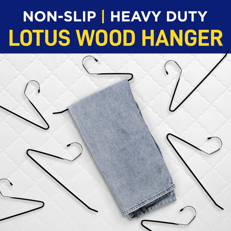 لايف ماستر مجموعة شماعات السراويل المعدنية من Lifemaster - 50 قطعة أنيقة غير قابلة للانزلاق، مجموعة شماعات موفرة للمساحة للسراويل والبطانيات والجينز مع طلاء مطاطي وتصميم أنيق مفتوح - أسود - Image 4