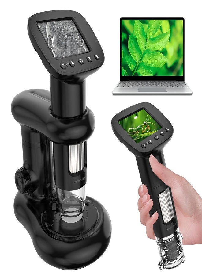 Bysameyee Kids Digital Microscope with 2inch IPS Screen, HD 1080P Handheld Pocket Microscope Science Kit for Children, Comes with 32GB SD Card - Image 1