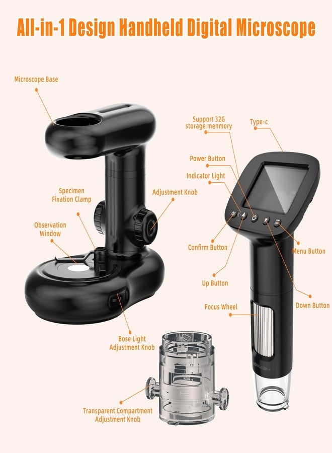 Bysameyee Kids Digital Microscope with 2inch IPS Screen, HD 1080P Handheld Pocket Microscope Science Kit for Children, Comes with 32GB SD Card - Image 4