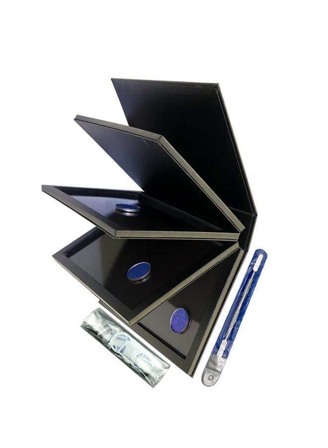 SZDYM Strong 4 Layers Empty Magnetic Palette Book Palette+1Pcs Makeup Depotting Spatula+50Pcs Round Metal Stickers+50Pcs Square Metal Stickers - Image 1