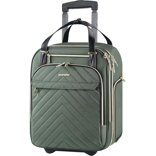 VANKEAN Carry On Underseat 16-inch Multi-functional Underseater Lightweight Overnight Suitcase with Wheels, Roller Case for Men Women Travel Business - Image 1