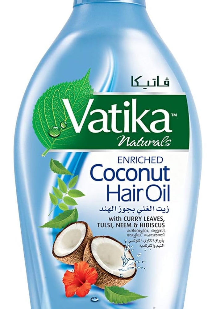 VATIKA زيت جوز الهند المغذي من فاتيكا مع تولسي، نيم وعباد الشمس للشعر الكثيف والداكن - 400 مل - Image 1
