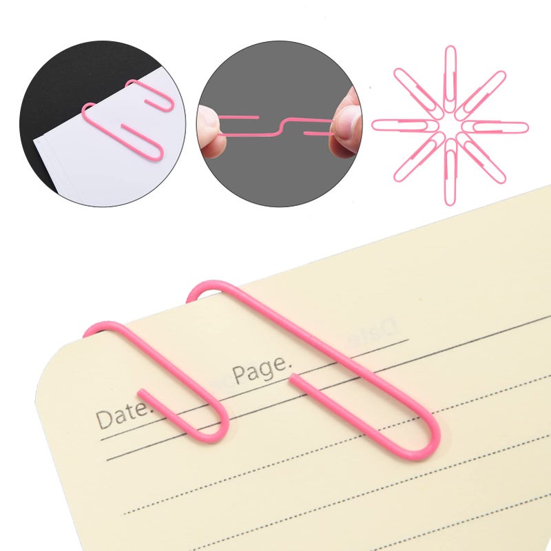 DANRONG Pink Binder Clips Paper Clips,380 PCS Assorted Sizes Paperclips Paper Clamps Rubber Bands for Files, Papers, Home Supplies (Pink) - Image 5