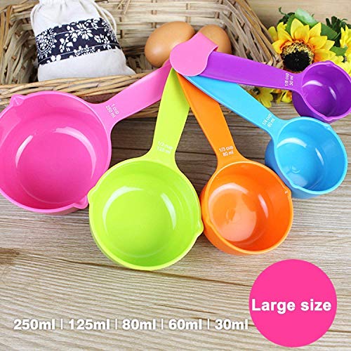 INKULTURE Plastic Measuring Cups and Spoon Set with Ring Holder| 10 Piece Set | Multicolor - Image 3