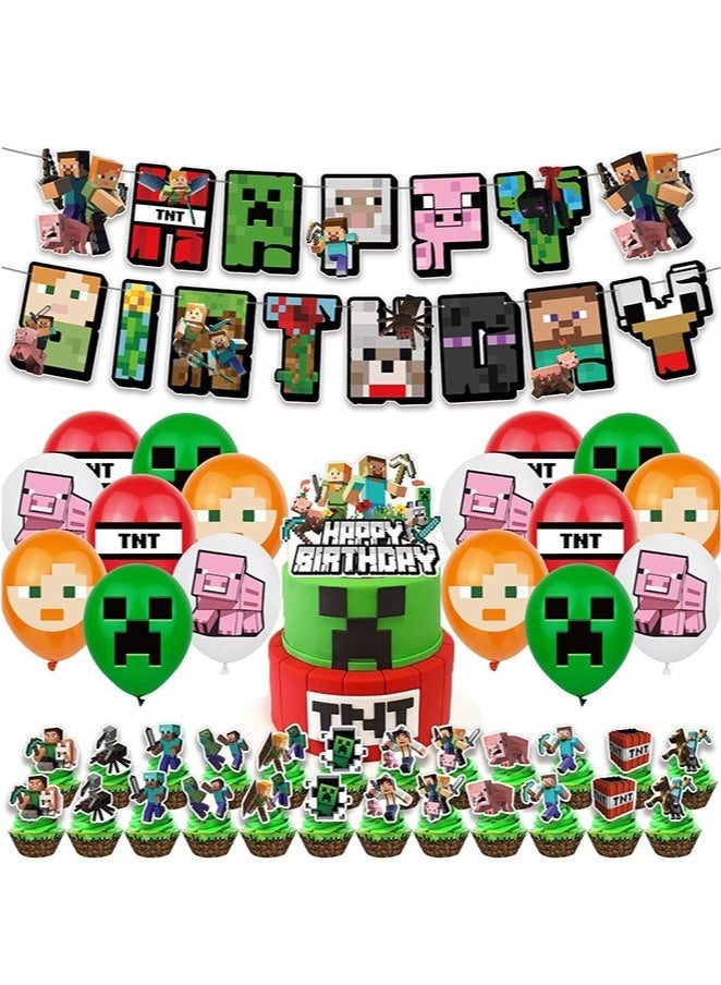 كيلا 42 قطعة من زينة أعياد الميلاد بطابع ماين كرافت لمستلزمات أعياد ميلاد الأطفال، مجموعة زينة الحفلات للفتيات والنساء والرجال والأطفال والرضع - Image 3