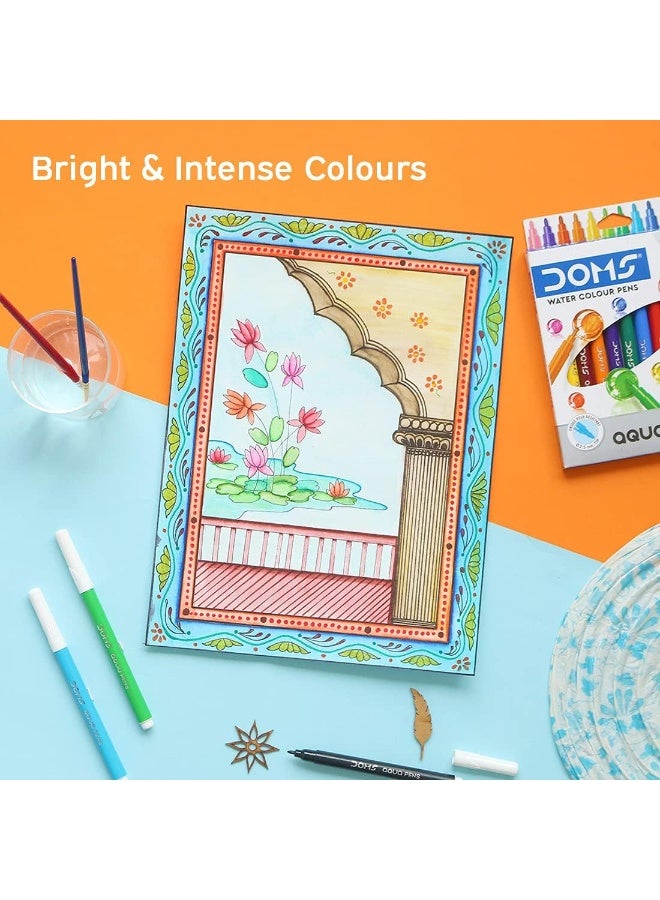 دومس دومز مجموعة اقلام رسم بالوان مائية مكونة من 12 درجة من اكوا , طرف فريد مقاوم للضغط بالوان زاهية وكثيفة , غير سام وامن للاطفال - Image 3