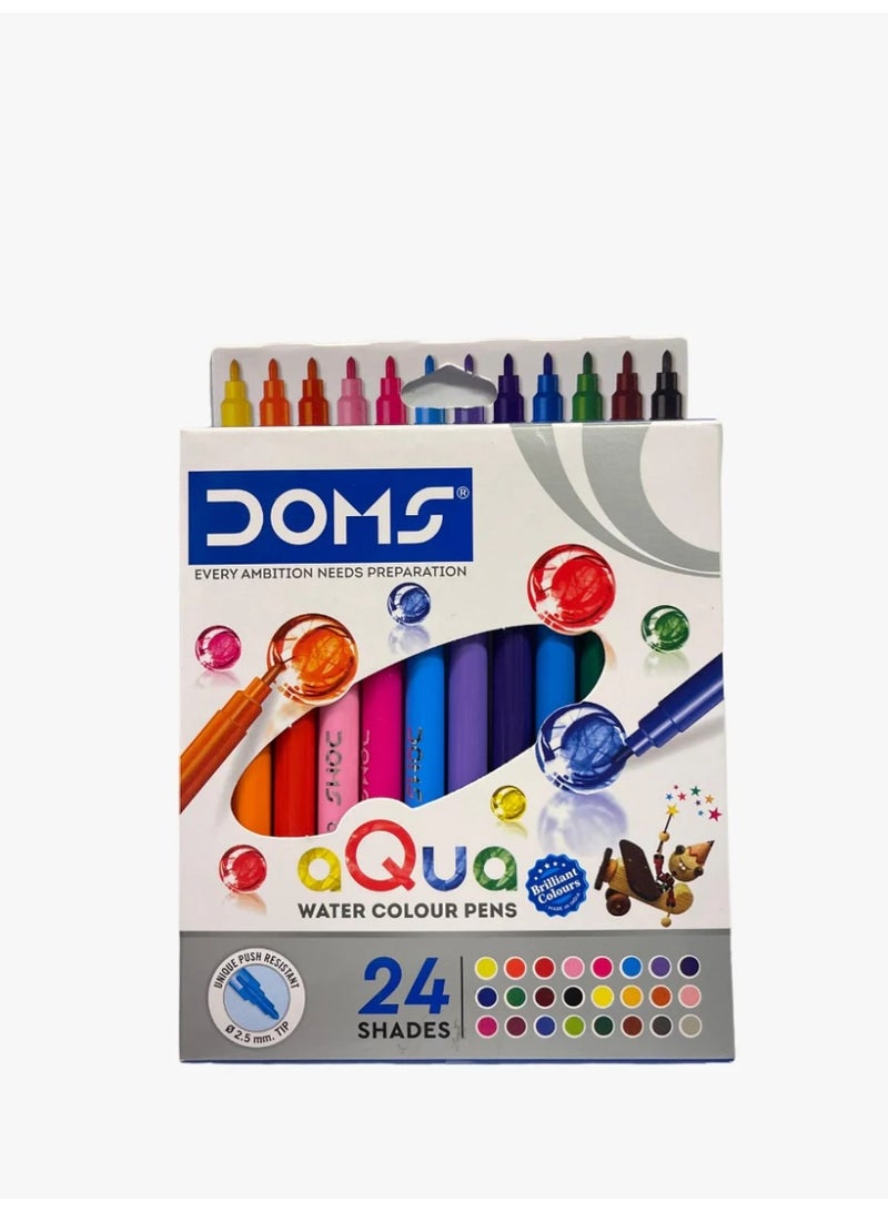 دومس دومز مجموعة اقلام رسم بالوان مائية مكونة من 12 درجة من اكوا , طرف فريد مقاوم للضغط بالوان زاهية وكثيفة , غير سام وامن للاطفال - Image 1