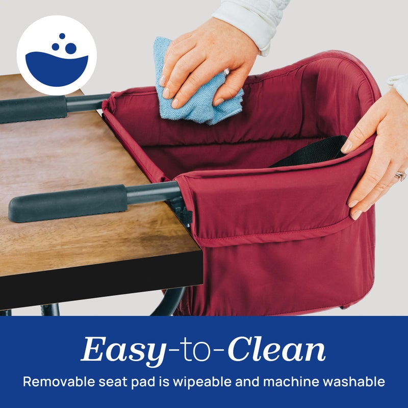 Chicco Caddy Hook-On Chair, Portable High Chair for Babies and Toddlers, for Children up to 37 lbs., Lightweight, Compact Fold | Red/Red - Image 5