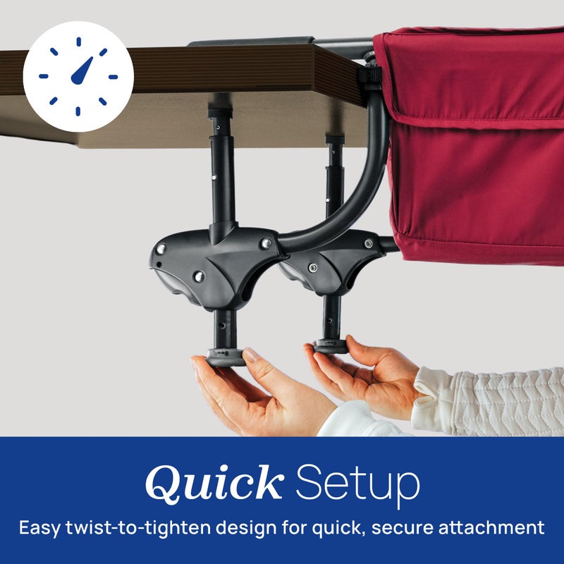 Chicco Caddy Hook-On Chair, Portable High Chair for Babies and Toddlers, for Children up to 37 lbs., Lightweight, Compact Fold | Red/Red - Image 3