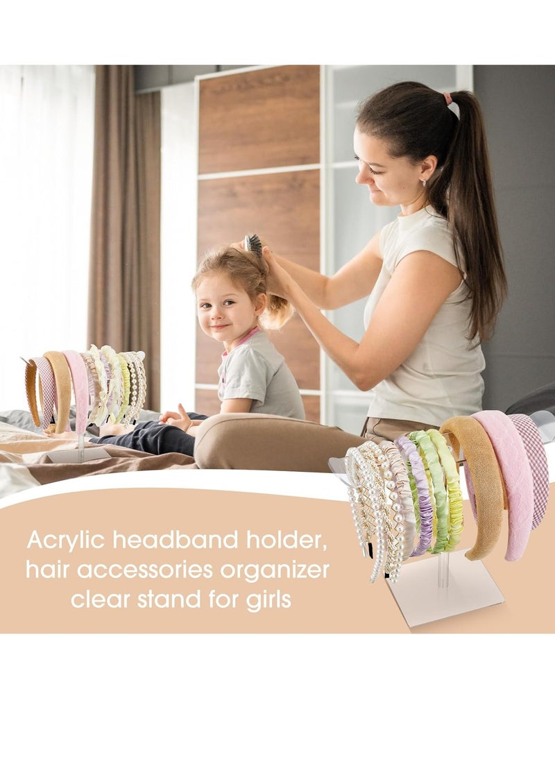 SYOSI Clear Acrylic Headband Holder 2Pcs Organizer Display Stand Ideal for Jewelry Stores Cabinets Exhibitions Stylish Functional Storage - Image 2