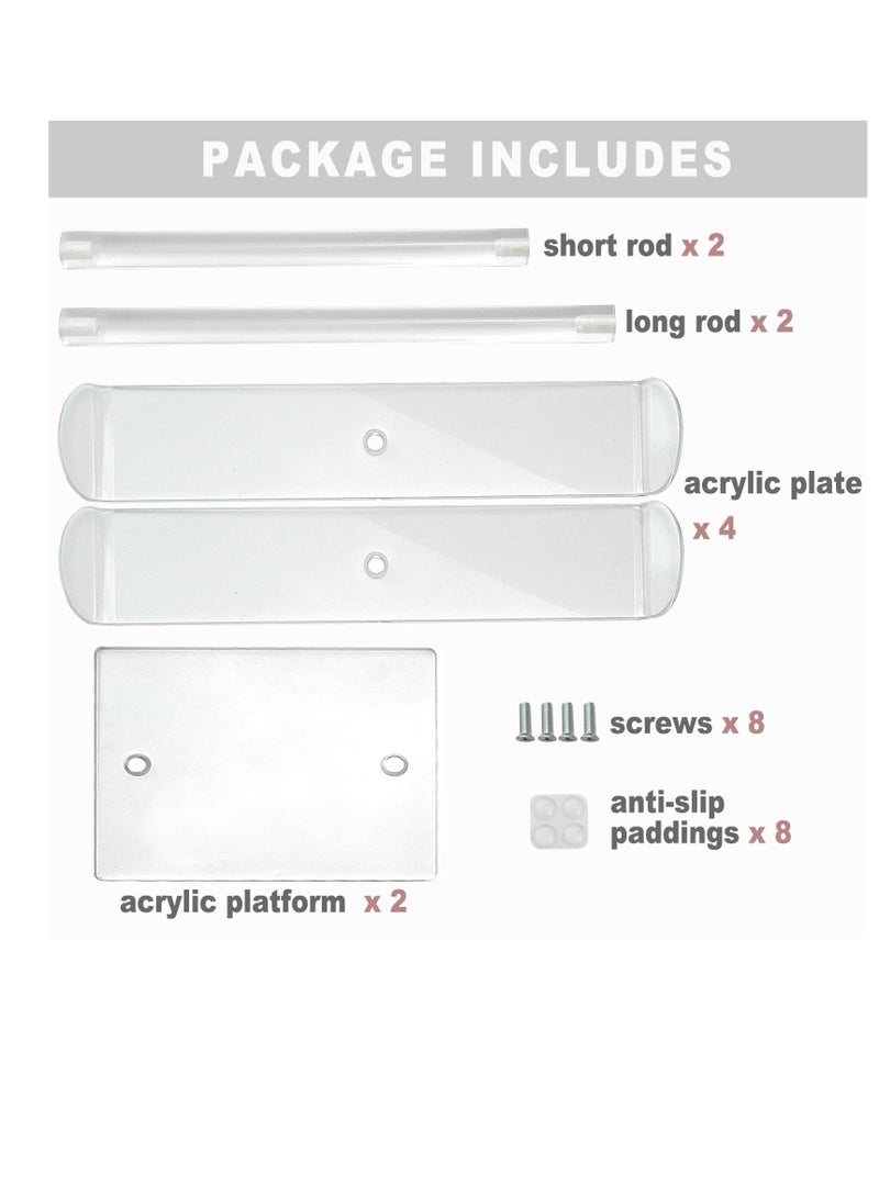 SYOSI Clear Acrylic Headband Holder 2Pcs Organizer Display Stand Ideal for Jewelry Stores Cabinets Exhibitions Stylish Functional Storage - Image 4