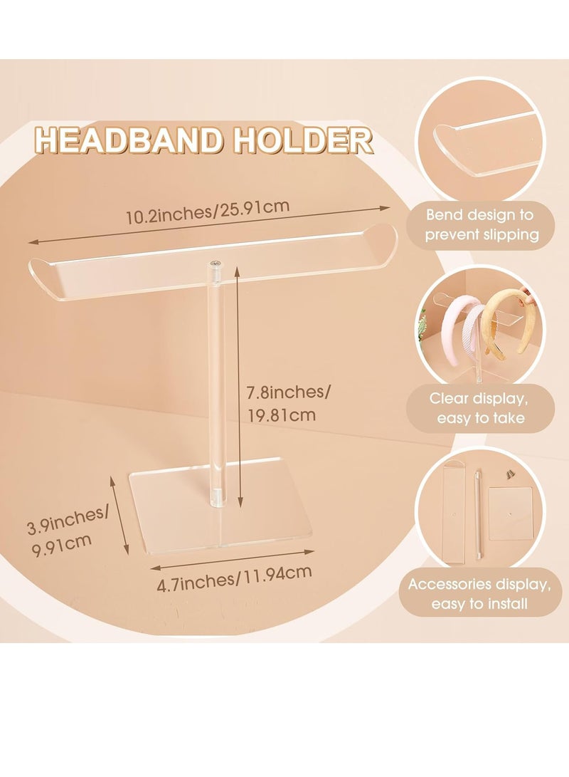 SYOSI Clear Acrylic Headband Holder 2Pcs Organizer Display Stand Ideal for Jewelry Stores Cabinets Exhibitions Stylish Functional Storage - Image 5