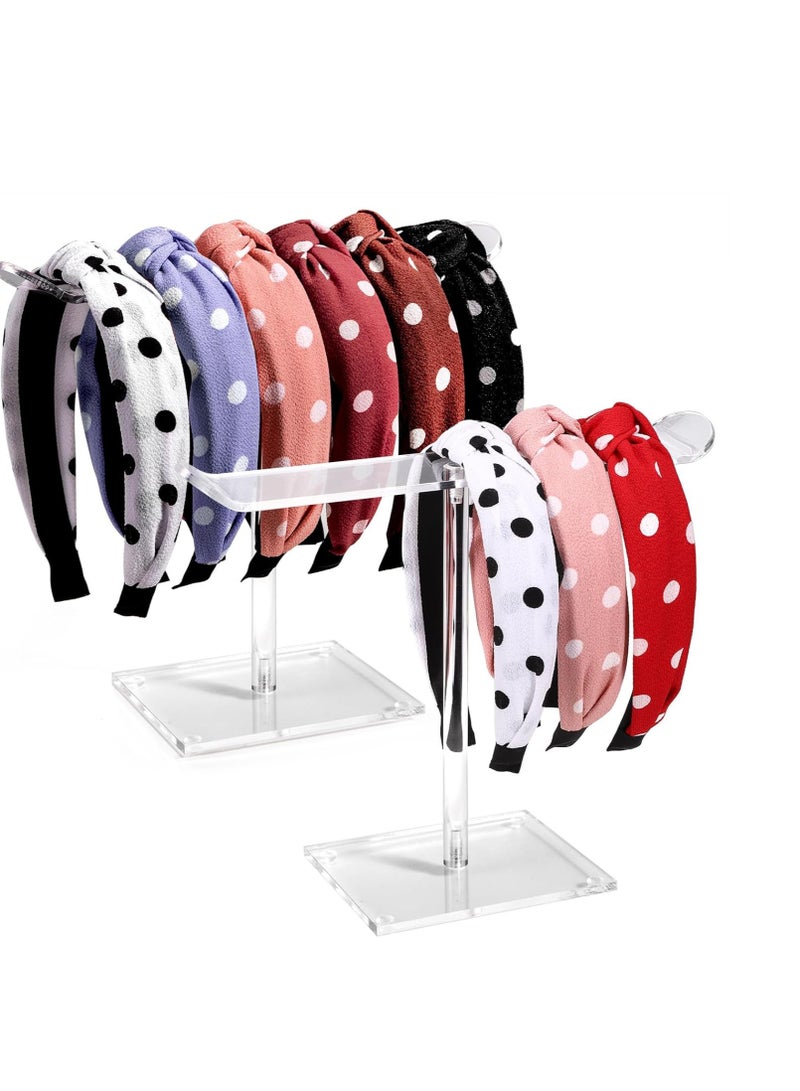 SYOSI Clear Acrylic Headband Holder 2Pcs Organizer Display Stand Ideal for Jewelry Stores Cabinets Exhibitions Stylish Functional Storage - Image 1
