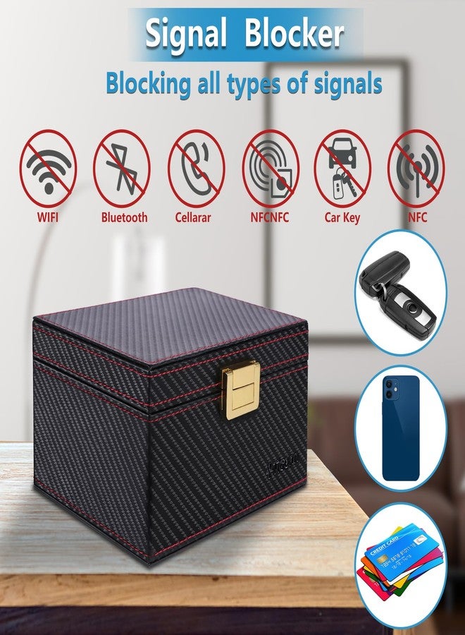 TICONN Faraday Box, Car Key Fob Protector, Carbon Fiber Signal Blocker for Keyless Fob, RFID Signal Blocking Pouch Cage - Image 4