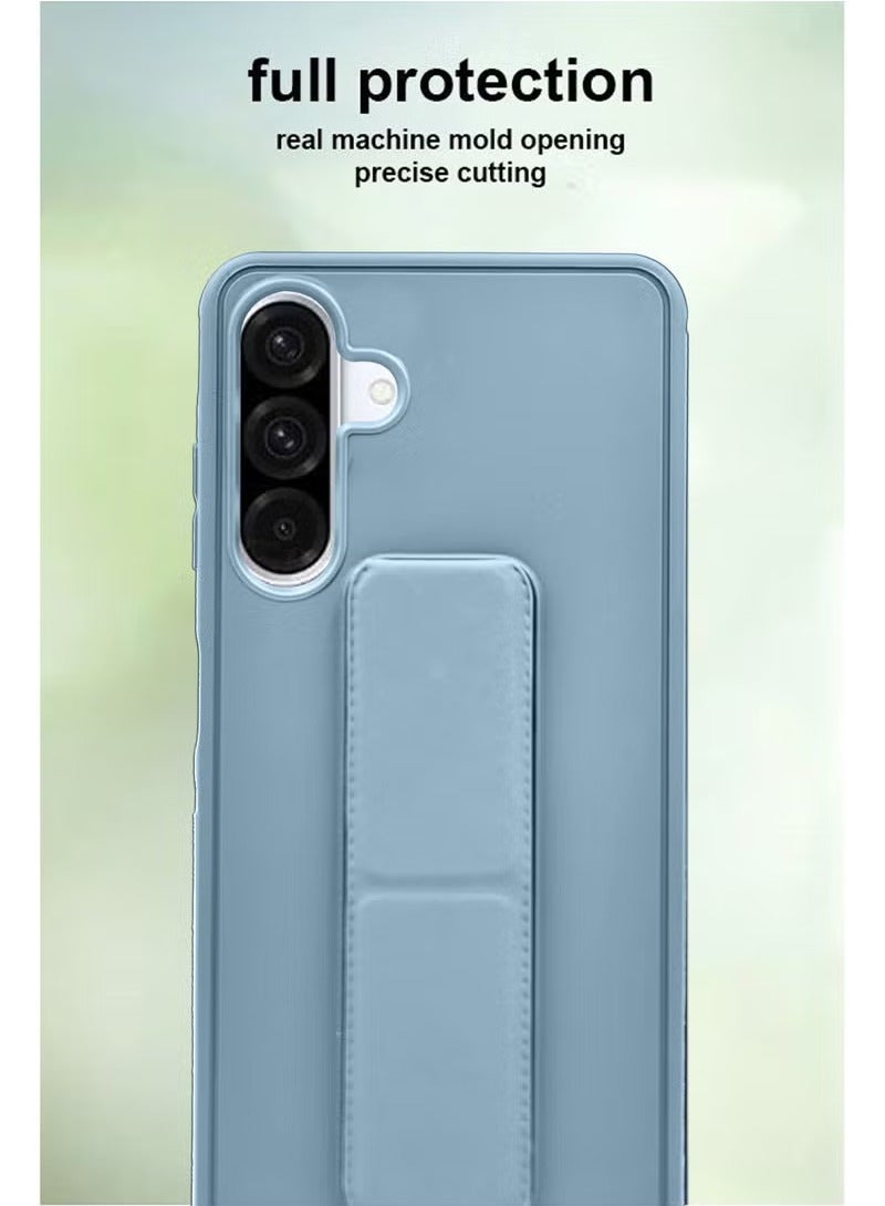 3-in-1 Magnetic Wrist Strap Hand Grip Stand Back Case Cover With Foldable Kickstand & Finger Strap for Samsung Galaxy A56-Sky Blue - Image 2
