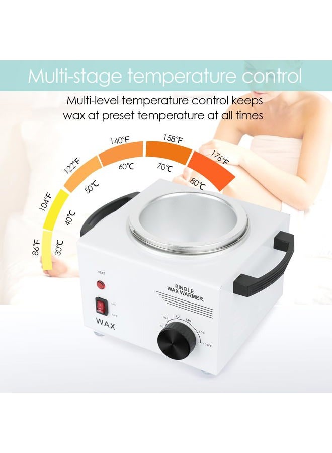 COFASHION Single Wax Warmer Professional Electric wax Heater for Hair Removal- Wax Pot with 50pcs Sticks Heat up Quickly & Fahrenheit Dial, Paraffin Facial Skin Body SPA Salon Equipment - Image 3