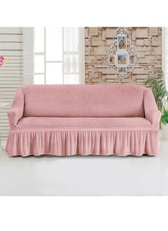 Arabest Sofa Cover Set, 4 piece Multifunctional Sofa Slipcover, Couch Cover Chair Furniture Protector Cover, Washable High Elastic Durable Seersucker Fabric with Skirt, for Living Room (Pink)  - Image 4