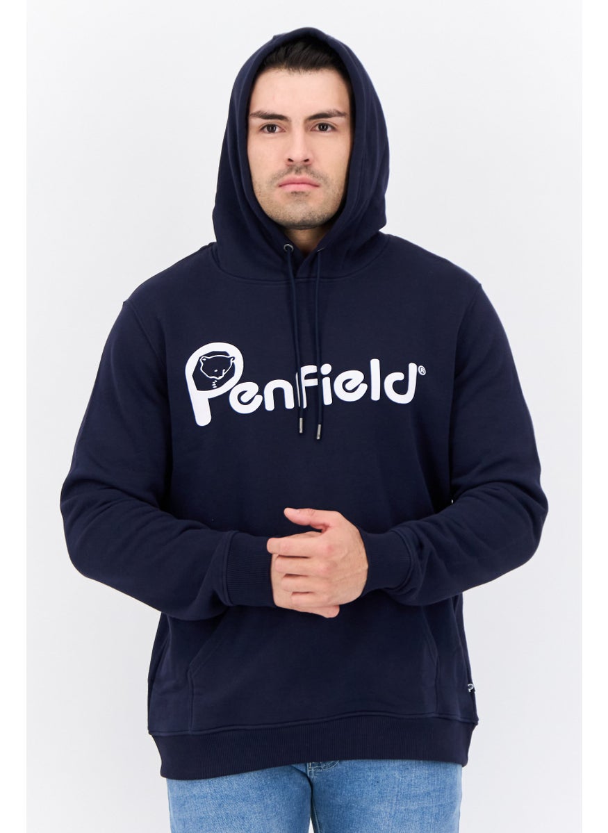 Penfield - Men Hooded Brand Logo Long Sleeve sweatshirts, Navy - Image 1