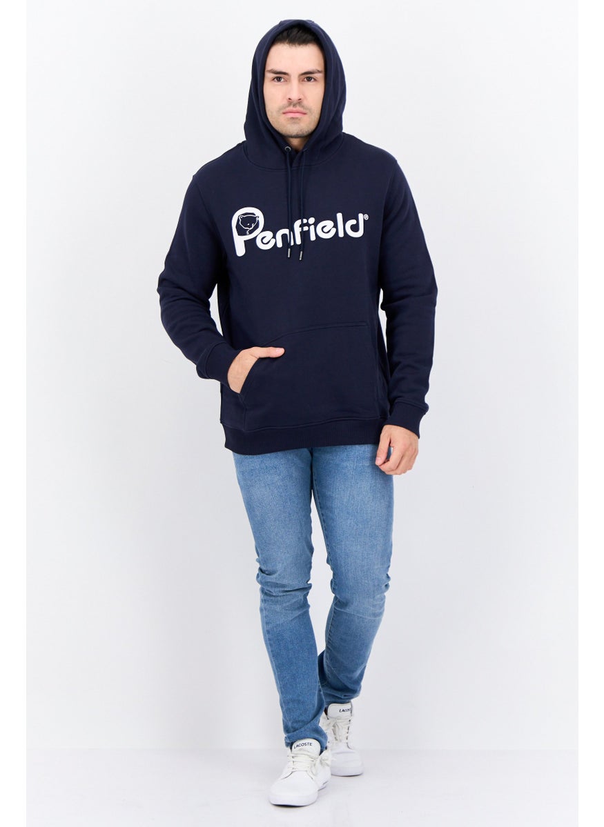 Penfield - Men Hooded Brand Logo Long Sleeve sweatshirts, Navy - Image 1