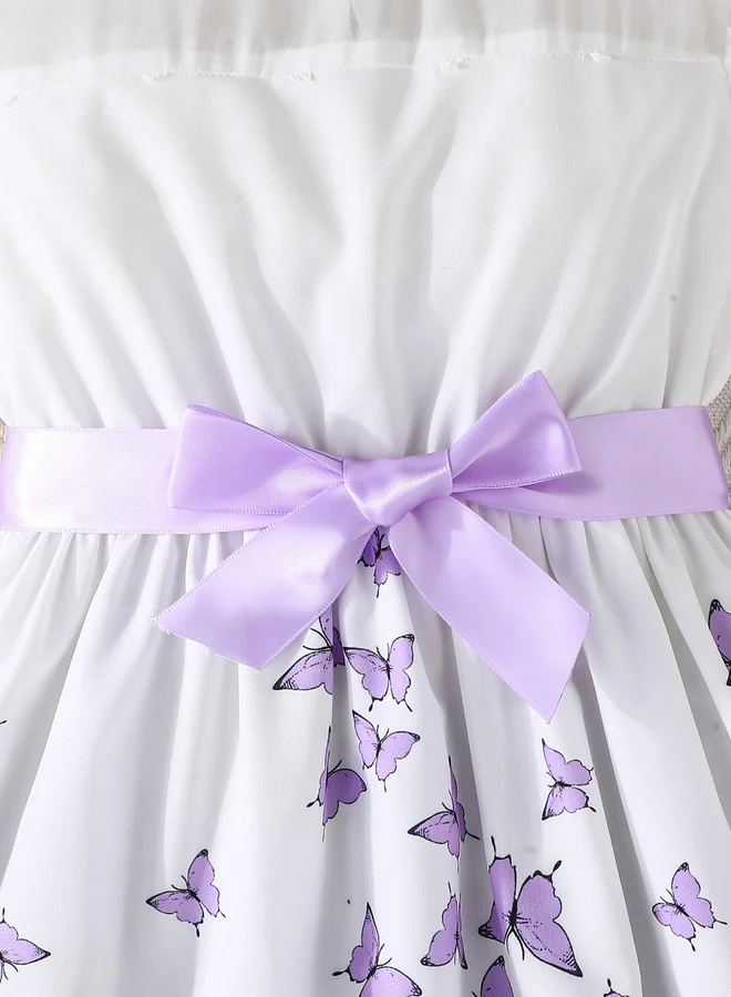 Take Two Take Two Butterfly Graphic Print Bow Detail Dress