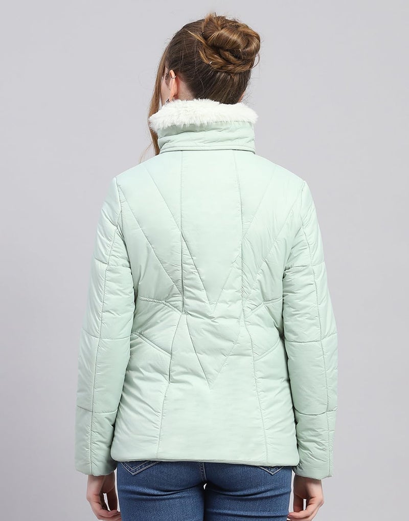 Monte Carlo Womens Solid Green Collar Neck Full Sleeve Jacket - Image 5