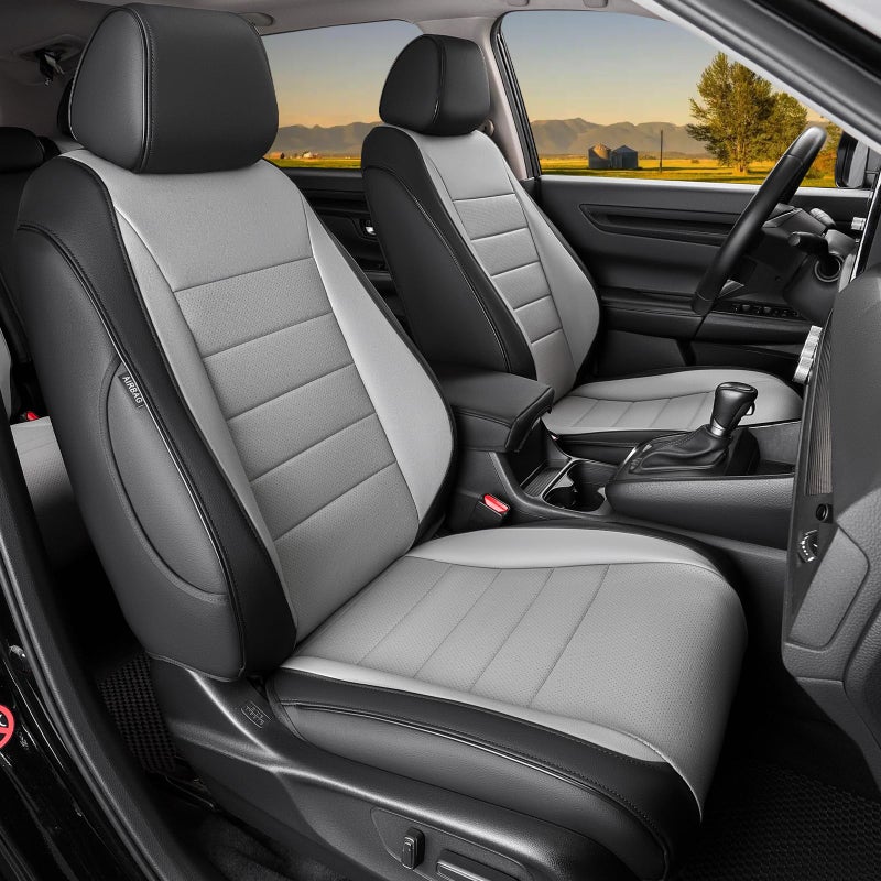 أغطية مقاعد السيارة HKZ Fit CRV مجموعة كاملة لهوندا CRV 2023 2024 2025 2026 CRV LXEXEXLSportTouringSpecial Edition نموذج هجين جلد أسود رمادي