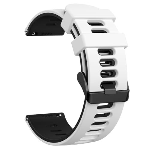 Tobfit 22mm Strap Compatible with Amazfit GTR 47mm, Amazfit GTR 2/2e/3/3 Pro/4, Amazfit BIP 6/5, Stratos/2/2s/3，SmartWatch band with Stainless Steel Buckle - White/black - Image 1