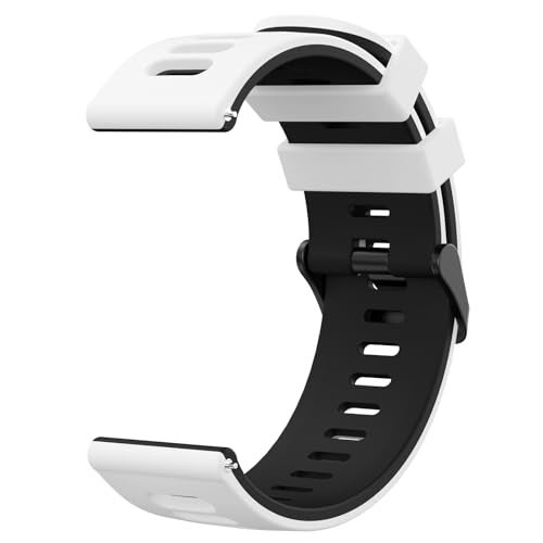 Tobfit 22mm Strap Compatible with Amazfit GTR 47mm, Amazfit GTR 2/2e/3/3 Pro/4, Amazfit BIP 6/5, Stratos/2/2s/3，SmartWatch band with Stainless Steel Buckle - White/black - Image 2