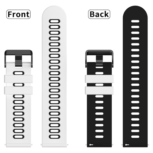 Tobfit 22mm Strap Compatible with Amazfit GTR 47mm, Amazfit GTR 2/2e/3/3 Pro/4, Amazfit BIP 6/5, Stratos/2/2s/3，SmartWatch band with Stainless Steel Buckle - White/black - Image 4