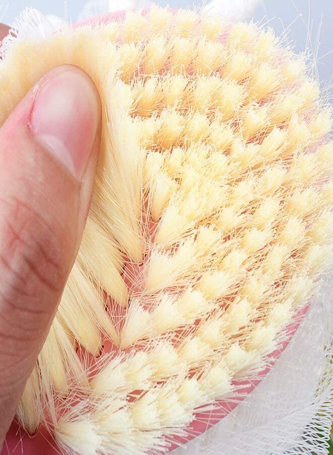 Double-Sided Bathing Brush, 2 in 1 Shower Brush, Long Handle Soft Hair Bath Brush